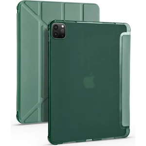 Apple iPad Pro 12.9 6.nesil (2022) Yatay ve Dikey Standlı Antişok Köşe Korumalı Kalemlikli Origami Slikon Kılıf A2436 A2437 A2764 A2766