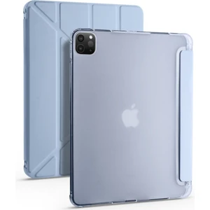 Apple iPad Pro 12.9 6.nesil (2022) Yatay ve Dikey Standlı Antişok Köşe Korumalı Kalemlikli Origami Slikon Kılıf A2436 A2437 A2764 A2766