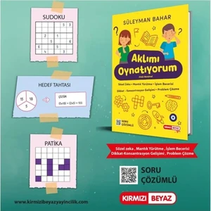 Kırmızı Beyaz Yayınlar Aklımı Oynatıyorum Çözümlü Dikkat Zeka Mantık Konsantrasyon (Zeka Akademisi Kitabı)