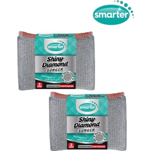 SMARTER Shıny Dıamond Bulaşık Sünger 4 Lü Ovma Inox