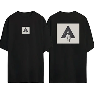 The Wert  Collage, Hand Ön Arka Baskılı Sıyah Oversize T-Shirt