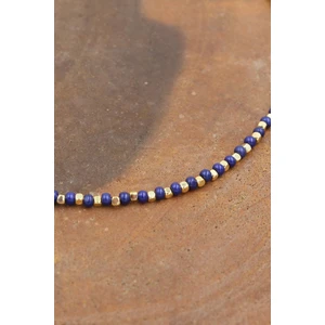 027 1253 Kristal Taşlı Kolye Lacivert Tek Ebat