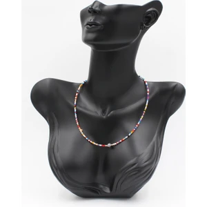 Kadın Afgan Boncuklu Kolye 027 5021 Açık Renkli KarıTek Ebat