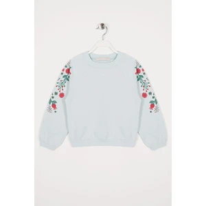 Acar 623184 Kız Cocuk 6-9 Yas Reglan Kol Çiçek  Baskılı Sweatshırt