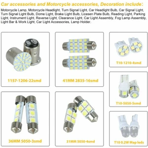 28 Çeşitli LED Araç Iç Iç Işık Kubbe Gövde Haritası Plaka Lambası Ampul (Yurt Dışından)