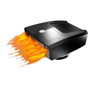 Araç Kaloriferi, 12V 180W Taşınabilir Isıtıcı Fanı Ön Cam Buğu Çözücü ve Buz Çözücü Isıtma ve Soğutma Fanı Döner Taban (Siyah) (Yurt Dışından)