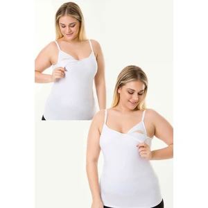 Kaplı Emzirme Atletli 2li Beyaz-Beyaz