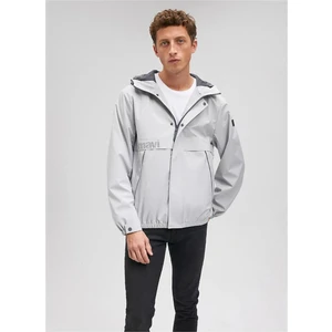 M0110145-70075 Açık Gri Erkek Regular Kapüşonlu Şişme Mont