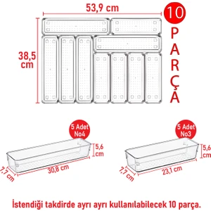 Color House 5 5= 10'lu Çekmece Içi Kaşıklık Düzenleyici Modüler Çekmece Organizeri Kaşıklık