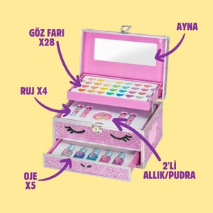 Unicorn Kız Çocuk Büyük Boy Pırıltılı Makyaj Seti