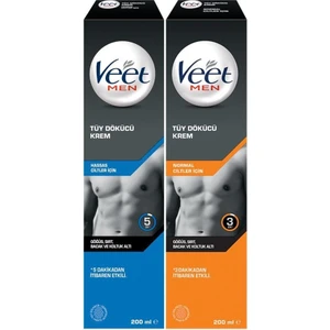 Veet Men Hassas Erkeklere Özel Tüy Dökücü 200ML+VEET Men Normal Erkeklere Özel Tüy Dökücü 200ML