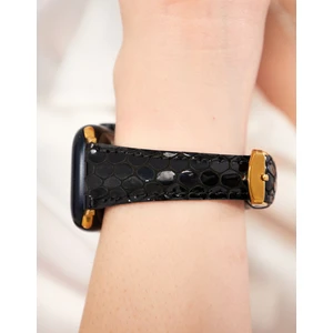 Apple Watch Siyah Kadın Kordon 38MM 40MM 41MM 3 4 5 6 7 Se 8 Uyumlu Kadın Deri Kordon Apple Saat Kordonu