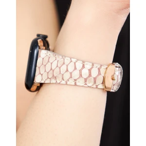 Apple Watch Uyumlu Kadın Kordon 38MM 40MM 41MM 3 4 5 6 7 Se 8 9 Kadın Deri Kordon Bej