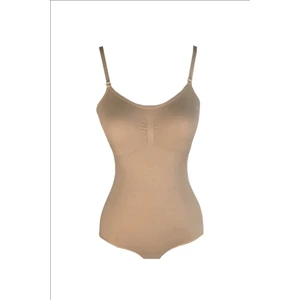 Erdem İç Giyim Ten Seamless Ince Askılı Çıtçıtlı Body 617