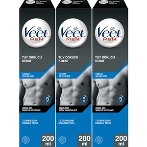 Veet Men Erkeklere Özel Tüy Dökücü Krem Hassas Ciltler 200 ml X 3