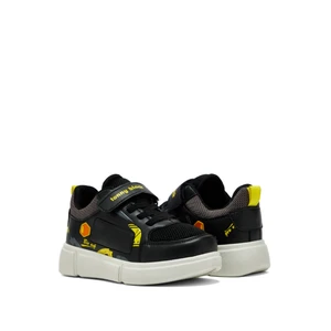 Tonny Black Çocuk Unisex Siyah Sarı Rahat Kalıp Cırtlı Ayakkabı