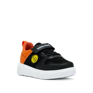 Tonny Black Çocuk Unisex Siyah Portakal Rahat Kalıp Cırtlı Ayakkabı