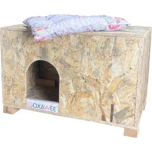 Dizayn Kedi Evi Dış Ortam Uygun Ahşap Kedi Evi Osb 61X41X36 cm (Minder )