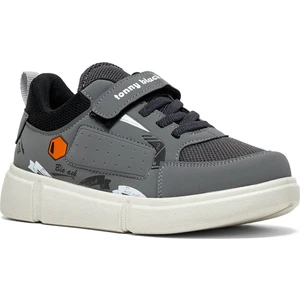 Tonny Black Çocuk Unisex Füme Siyah Rahat Kalıp Cırtlı Ayakkabı