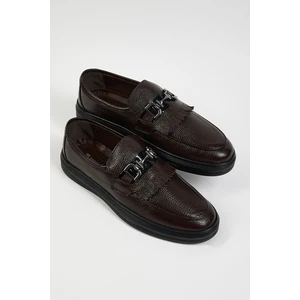 Tonny Black Erkek Kahve Rahat Kalıp Deri Erkek Loafer