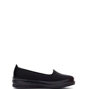 Tonny Black Kadın Siyah Rahat Kalıp Bağcık Detaylı Anne Ayakkabı