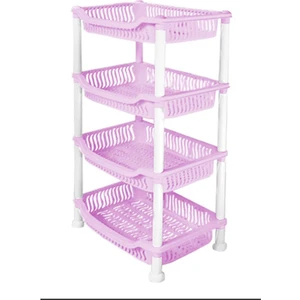 Tiesa Home Plastik 4 Katlı Sebzelik Patates Soğan Meyve Sepeti Lila Gk