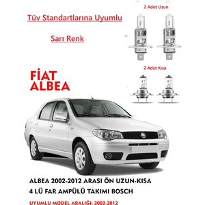 Albea 2009 Model Ön Uzun-Kısa 4 Lü Far Ampülü Takımı