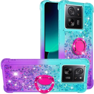 4U Sky Xiaomi 13T/13T Pro/redmi K60 Ultra Kılıf Yüzen Sparkle Gradient Kickstand Telefon Kapak Sky Mavi+Mor Için (Yurt Dışından)