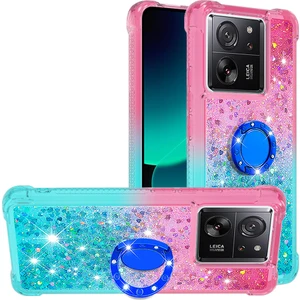 4U Sky Xiaomi 13T/13T Pro/redmi K60 Ultra Kılıf Yüzen Sparkle Gradient Kickstand Telefon Kapağı Pink+Sky Mavisi (Yurt Dışından)