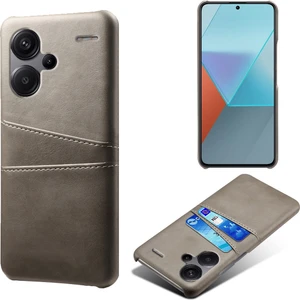 4U Sky Xiaomi Redmi Için Note 13 Pro+ Kasa Çift Kart Yuvaları Pu+ Pc Ince Telefon Kapak-Grey (Yurt Dışından)