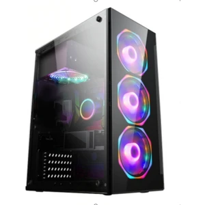 Glass Atx Temperli Mid Tower Cam Panel 3 Rgb Fanlı Gaming Boş Bilgisayar Kasası