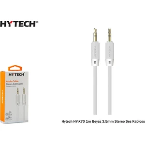 HY-X70 1m Beyaz 3.5mm Stereo Ses Kablosu