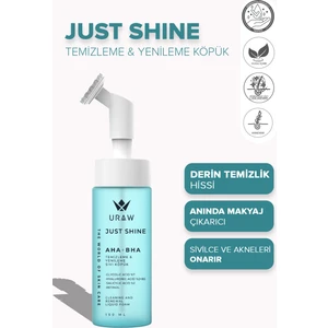 Just Shıne ( Arındırıcı, Tazeleyici ve Makyaj Temizleyici Slikon Başlıklı Cilt Köpüğü ) ( 150 ml )