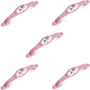 5 Adet Tomurcuk Porselen Mobilya Dolap Kulp 128 mm Pembe Gül Pembe