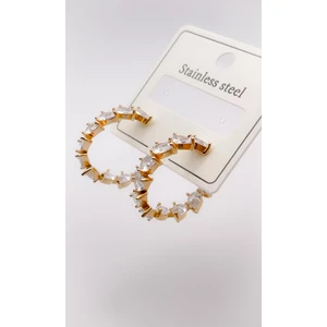 Çelik Küpe Damla Taşlı Küpe