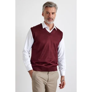 Livio Ferri Erkek Standart Fit Normal Kesim V Yaka Kolsuz Süveter Triko Kazak