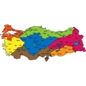 Pi Papers Türkiye Bölgeler Haritası, Renkli Harita, Yüzeye Zarar Vermeyen Yapışkansız Sihirli Akıllı Kağıt