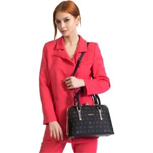 339 Kadın Omuz Çantası Siyah Baskılı