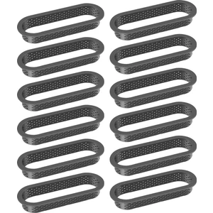 12 Adet Oval Tart Yüzükler Isıya Dayanıklı Delikli Kek Mus Halkası Yapışmaz Bakeware Tart Mini Kek Kalıbı Kek Yüzükleri, (Yurt Dışından)