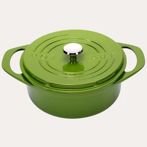 POT ART Fonksiyonel Kapaklı Yeşil Derin Döküm Tencere 28 cm