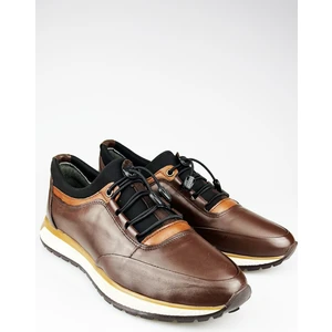 Deri Kahverengi Streçli Ultra Rahat Erkek Günlük Ayakkabı