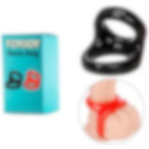 Toyjoy Testis Tutunmalı Penis Halkası Seti Ereksiyon Halkası Red- Black Penis Ring
