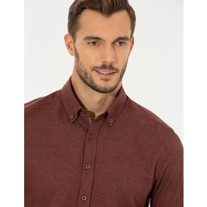 Pierre Cardin Erkek Kiremit Regular Fit Uzun Kollu Gömlek 50259512-VR031
