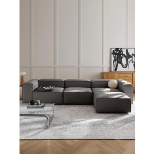 Erduran Mobilya Angelo 4 Modül Modüler Koltuk (3 Modül 1 Puf) Keten Kumaş Antrasit