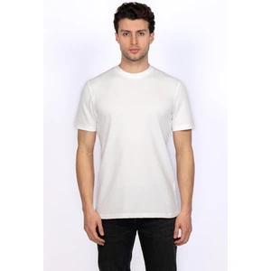 Hscstore Erkek Bisiklet Yakalı Basic Beyaz Tişört - 8402
