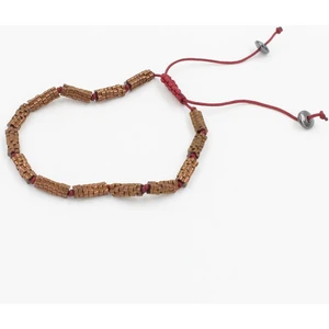 008 1002 Bronz Hematit Turuncu Ipli Boy Ayarlamalı Bileklik Bronz Bordo Tek Ebat
