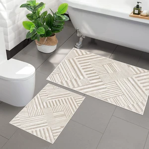 Dijital Baskılı Kaymaz Taban 2li Banyo Paspas Seti 40 x 60 - 60 x 100 Vvc