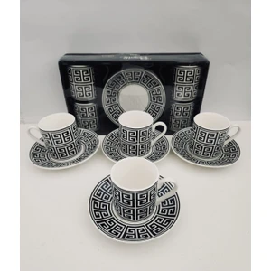 Porselen 4'lü Türk Kahvesi Fincan Takımı