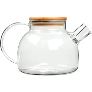 Royaleks Group Bambu Kapaklı Borosilikat Cam Demlik 1000ML ROYALEKS-CM-2000