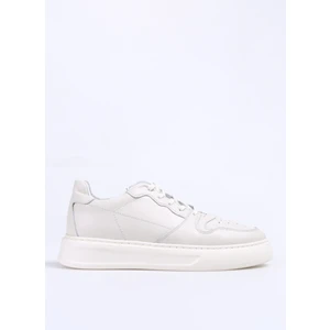 Ekru Erkek Deri Sneaker Aelı